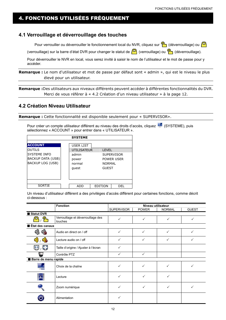 2 création niveau utilisateur | AGI Security SYS-16A901 User Manual User Manual | Page 100 / 459