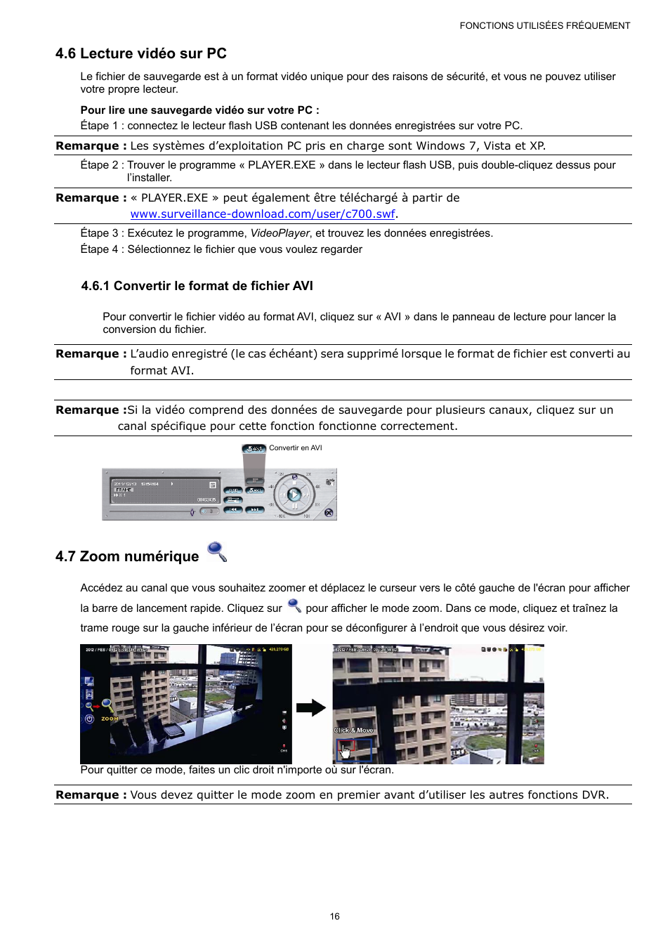 6 lecture vidéo sur pc, 7 zoom numérique | AGI Security SYS-16A901 User Manual User Manual | Page 104 / 459