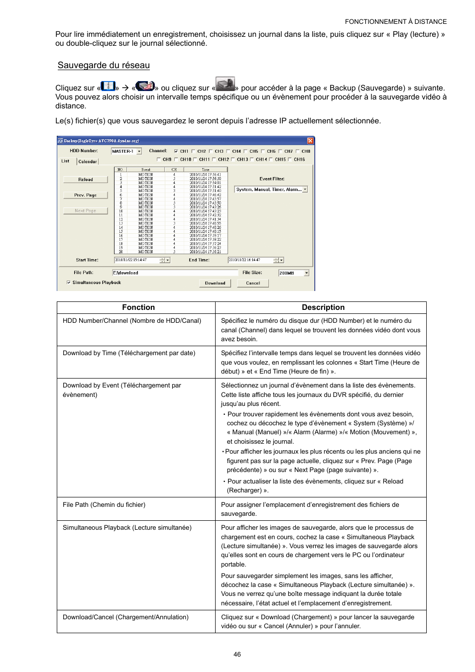 Sauvegarde du réseau | AGI Security SYS-16A901 User Manual User Manual | Page 134 / 459