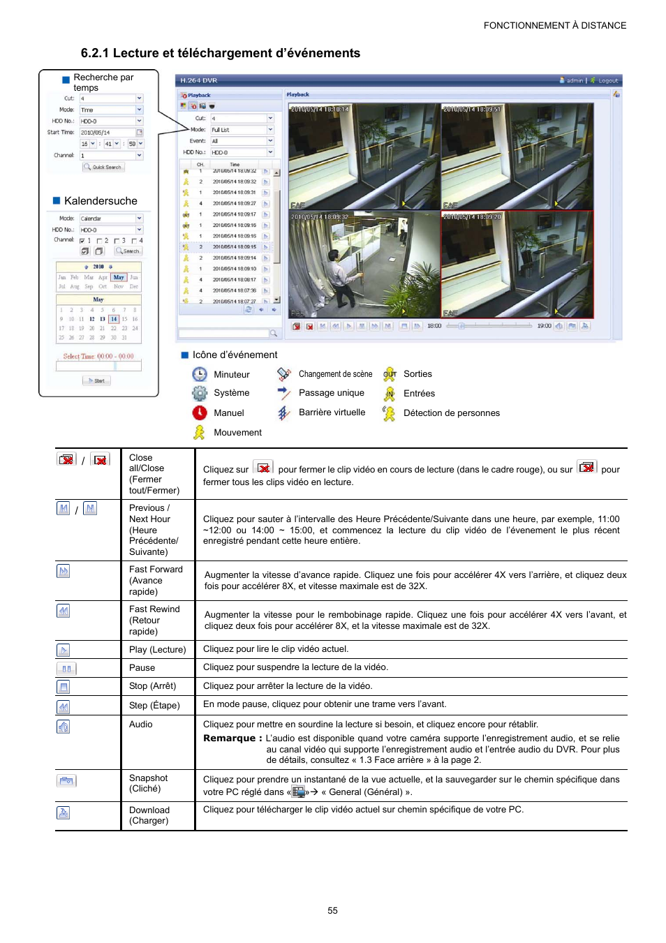 1 lecture et téléchargement d’événements | AGI Security SYS-16A901 User Manual User Manual | Page 143 / 459