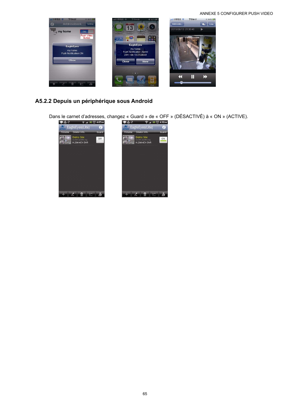 A5.2.2 depuis un périphérique sous android | AGI Security SYS-16A901 User Manual User Manual | Page 153 / 459