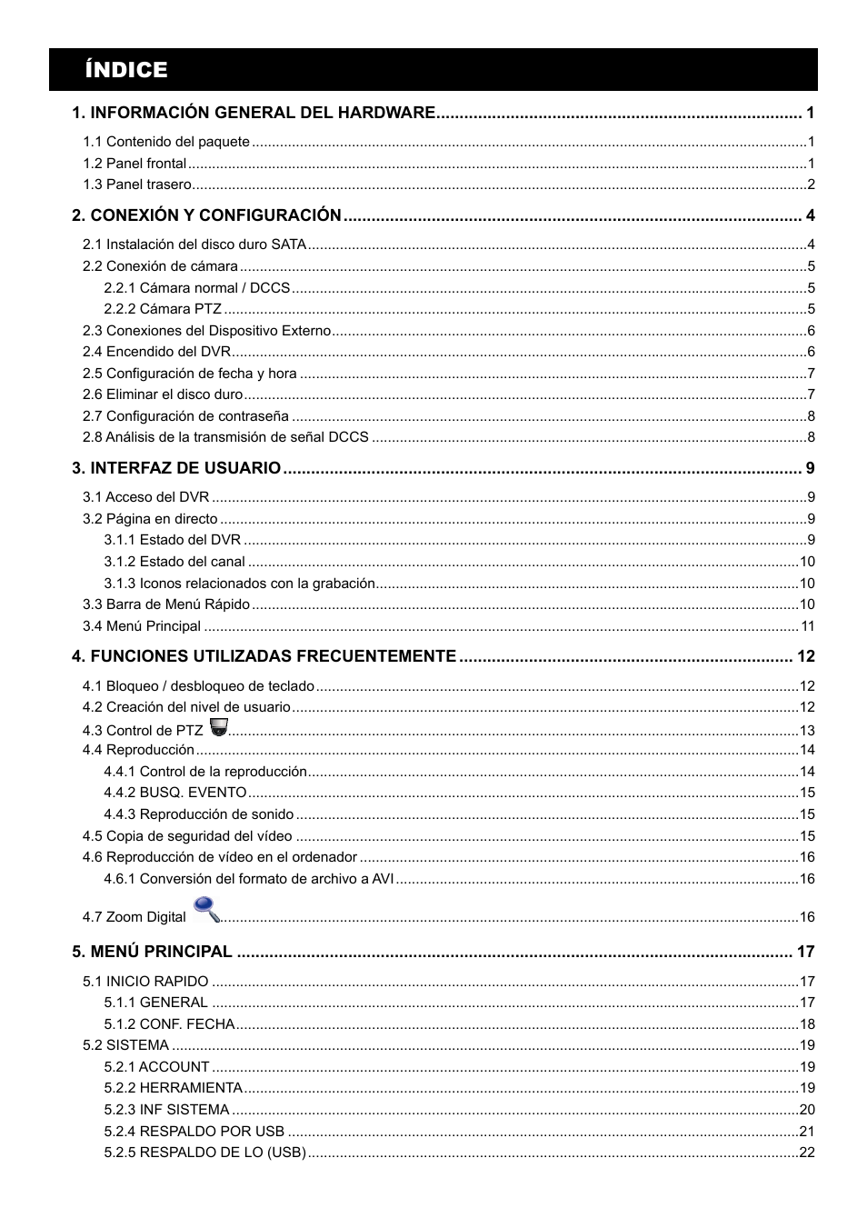 Índice | AGI Security SYS-16A901 User Manual User Manual | Page 162 / 459
