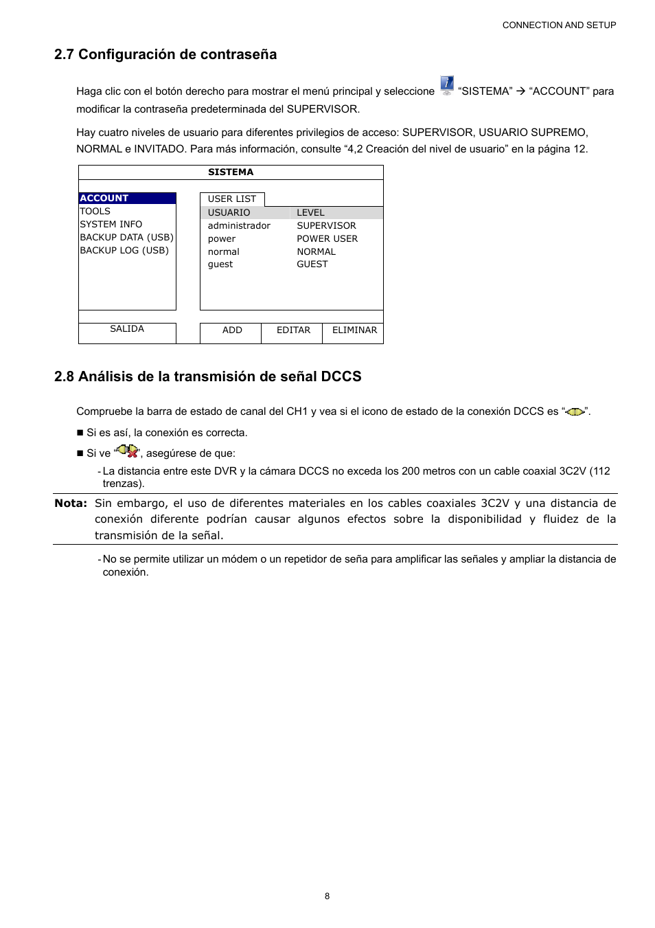 7 configuración de contraseña, 8 análisis de la transmisión de señal dccs | AGI Security SYS-16A901 User Manual User Manual | Page 171 / 459