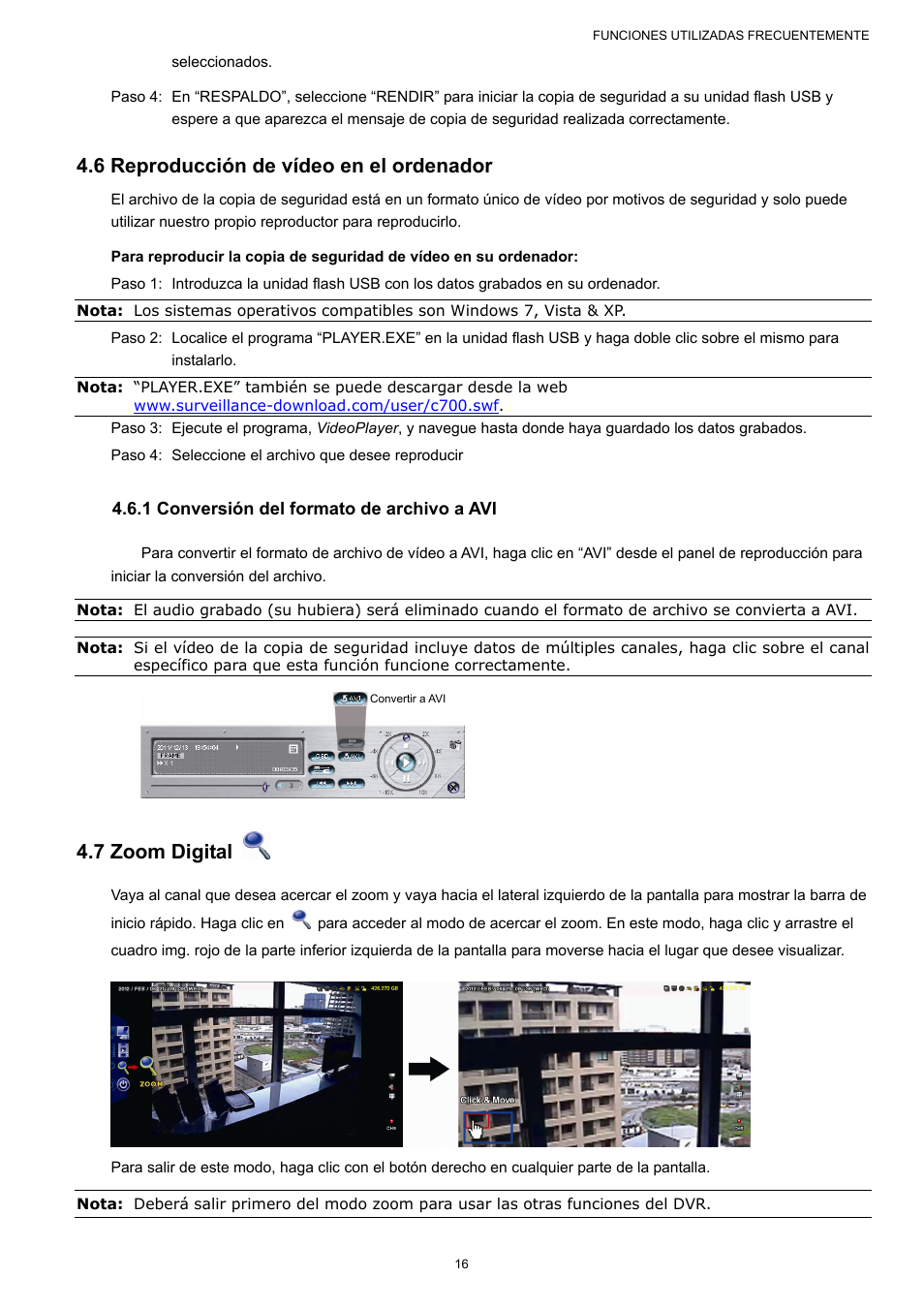 6 reproducción de vídeo en el ordenador, 7 zoom digital | AGI Security SYS-16A901 User Manual User Manual | Page 179 / 459