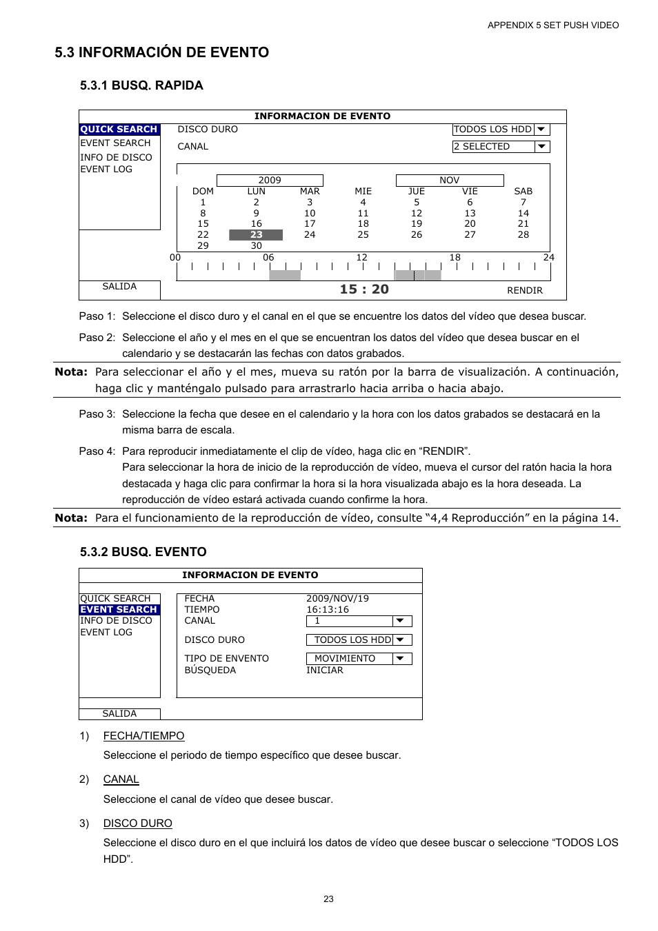 3 información de evento, 1 busq. rapida, 2 busq. evento | AGI Security SYS-16A901 User Manual User Manual | Page 186 / 459