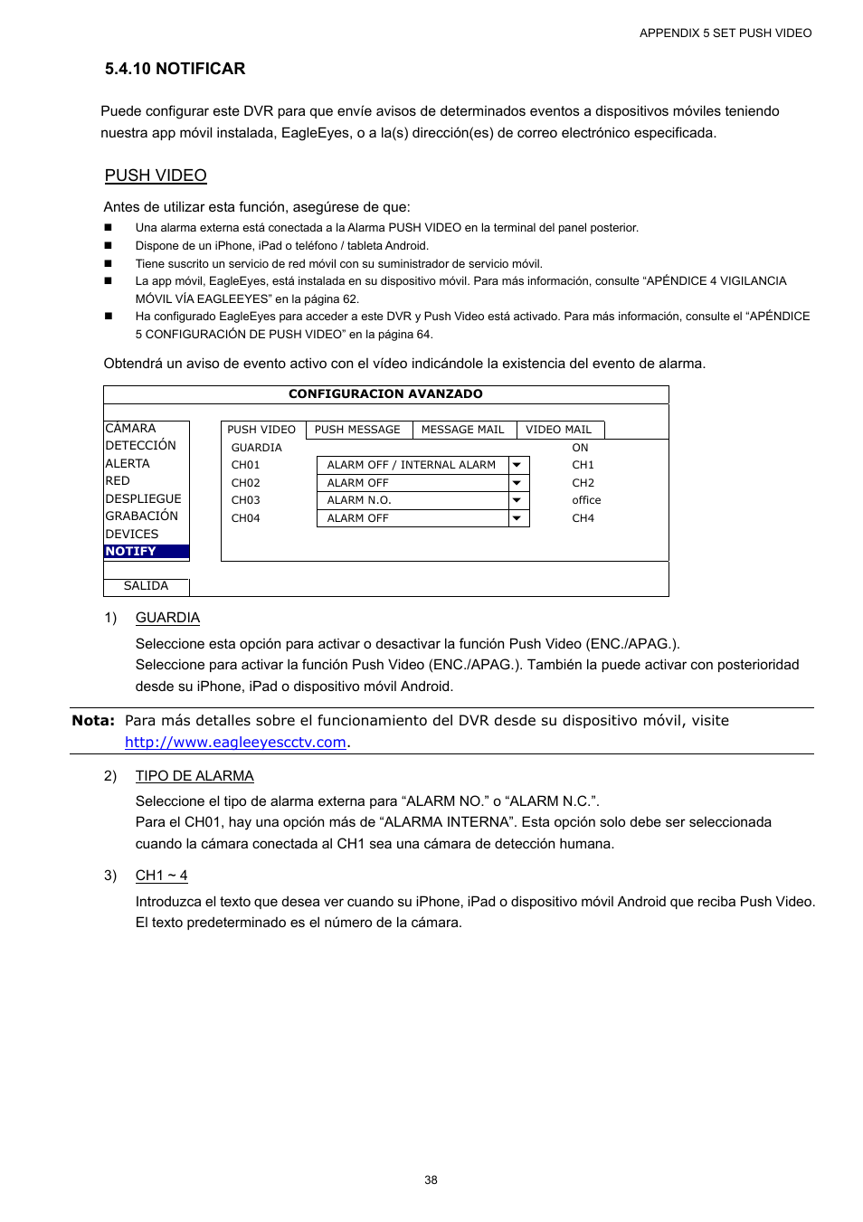 10 notificar, Push video | AGI Security SYS-16A901 User Manual User Manual | Page 201 / 459
