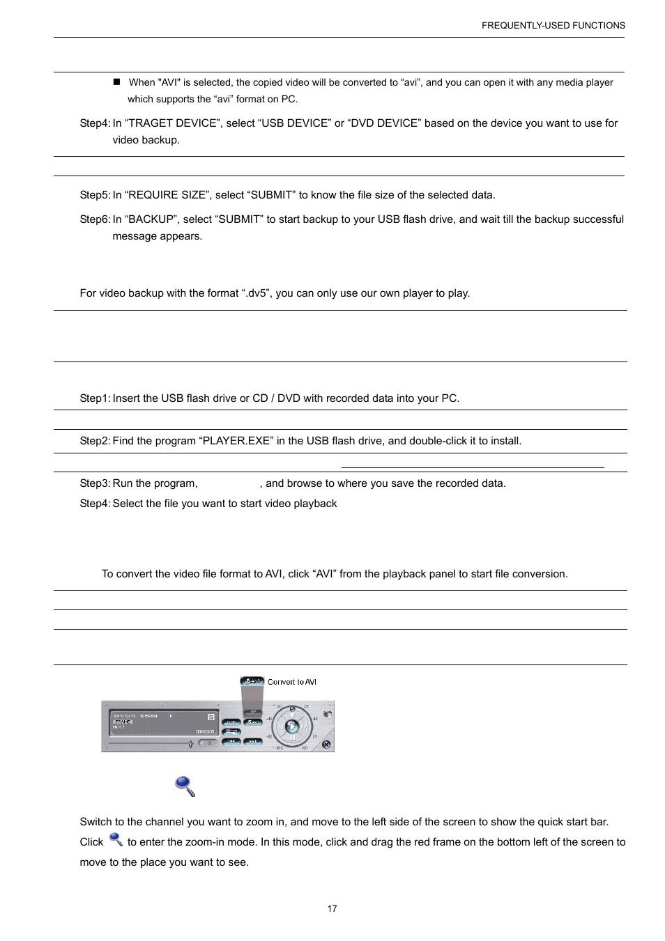 6 video playback on pc (.dv5), 1 convert the file format to avi, 7 digital zoom | AGI Security SYS-16A901 User Manual User Manual | Page 23 / 459