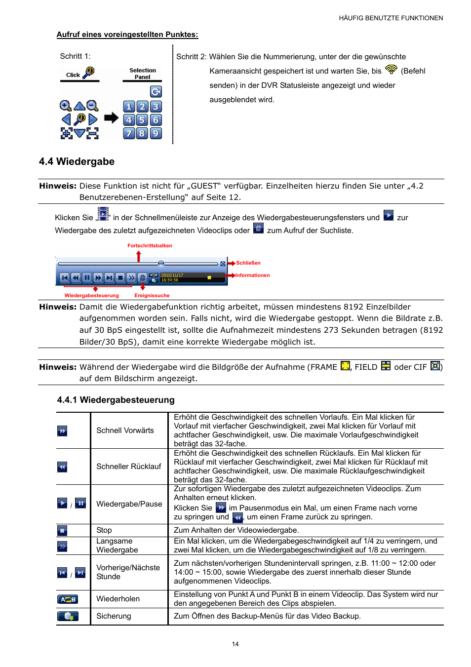 4 wiedergabe, 1 wiedergabesteuerung | AGI Security SYS-16A901 User Manual User Manual | Page 327 / 459