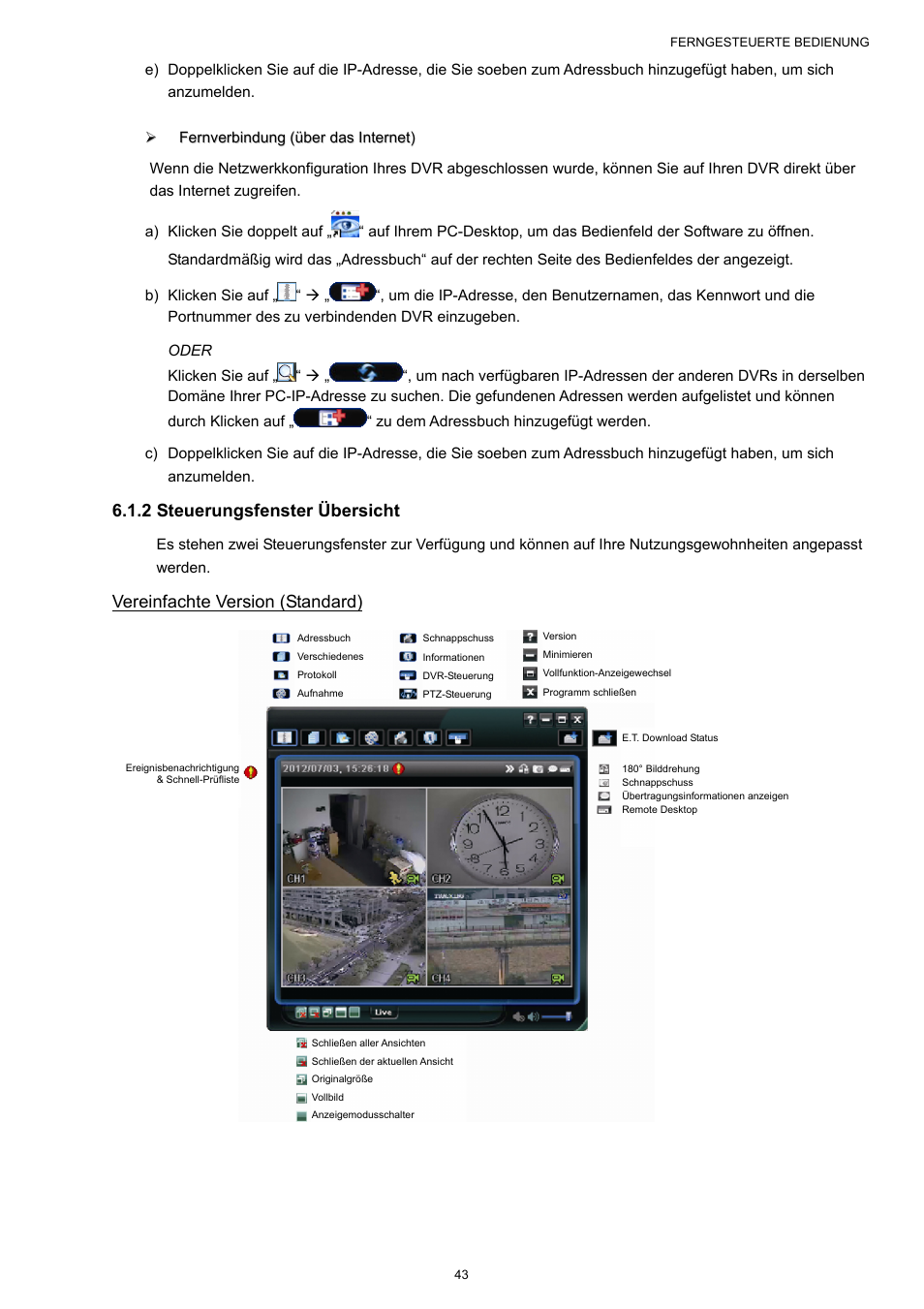 2 steuerungsfenster übersicht, Vereinfachte version (standard) | AGI Security SYS-16A901 User Manual User Manual | Page 356 / 459