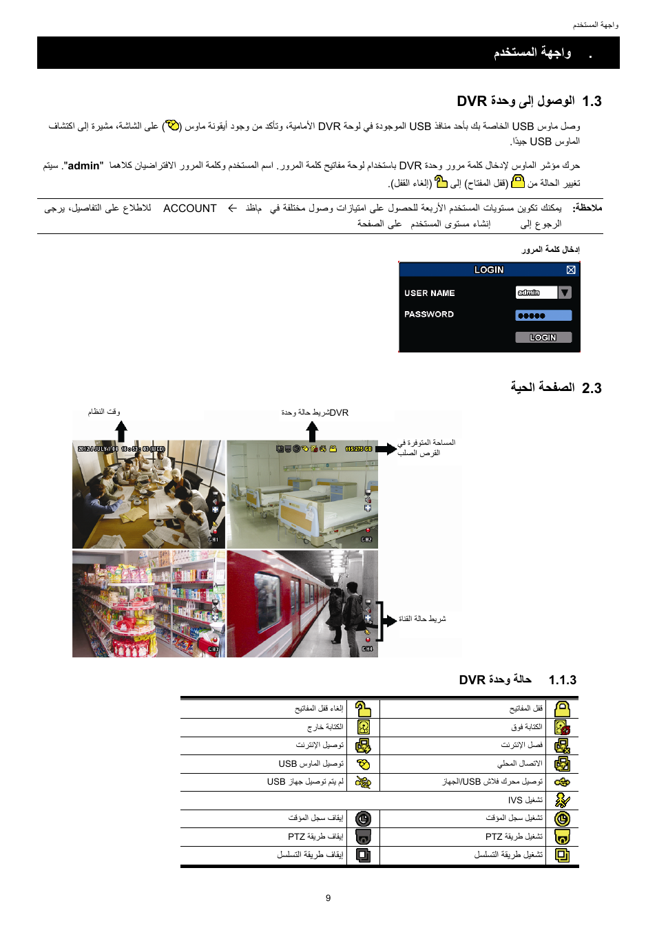 مﺪﺨﺘﺴﻤﻟا ﺔﻬﺟاو, ةﺪﺣو ﻰﻟإ لﻮﺻﻮﻟا, ﺔﻴﺤﻟا ﺔﺤﻔﺼﻟا | ةﺪﺣو ﺔﻟﺎﺣ, مﺪﺨﺘﺴﻤﻟا ﺔﻬﺟاو 1.3 ةﺪﺣو ﻰﻟإ لﻮﺻﻮﻟا dvr, 3 ﺔﻴﺤﻟا ﺔﺤﻔﺼﻟا | AGI Security SYS-16A901 User Manual User Manual | Page 398 / 459