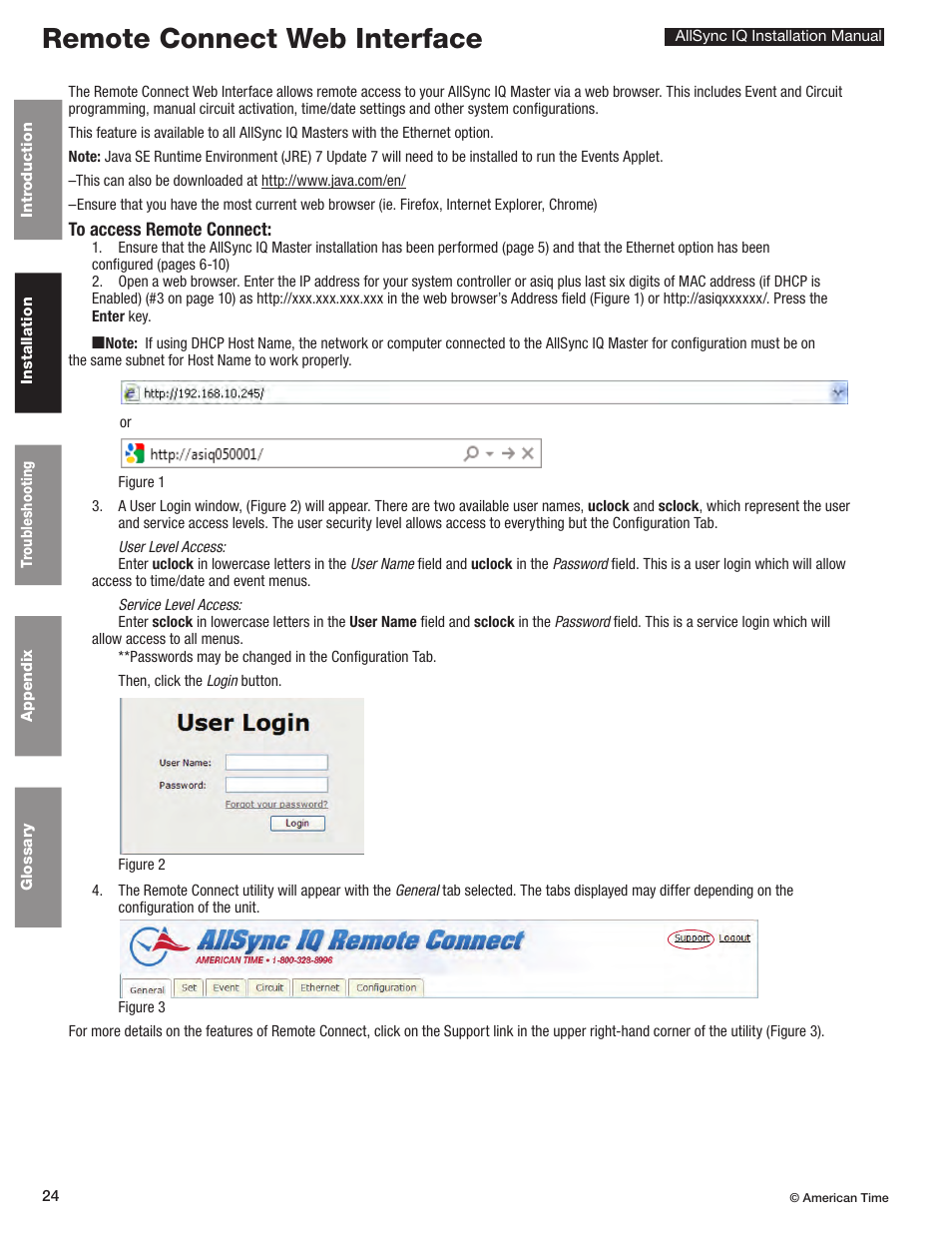 Remote connect web interface | American Time AllSync IQ User Manual | Page 24 / 57