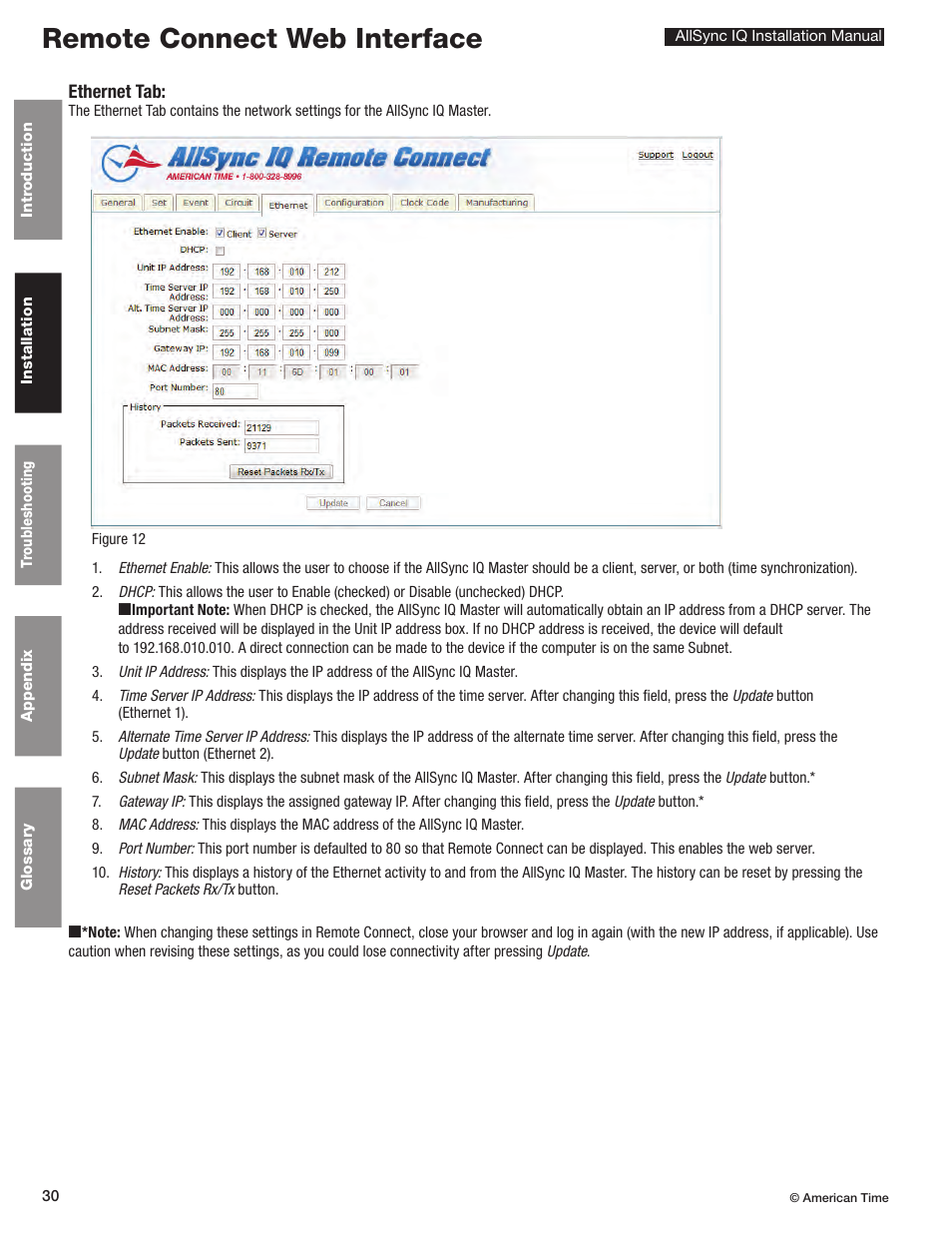 Remote connect web interface | American Time AllSync IQ User Manual | Page 30 / 57