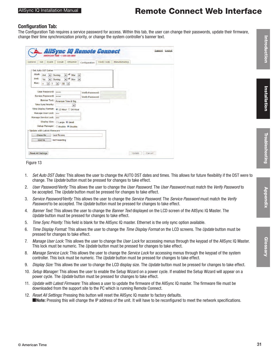 Remote connect web interface | American Time AllSync IQ User Manual | Page 31 / 57