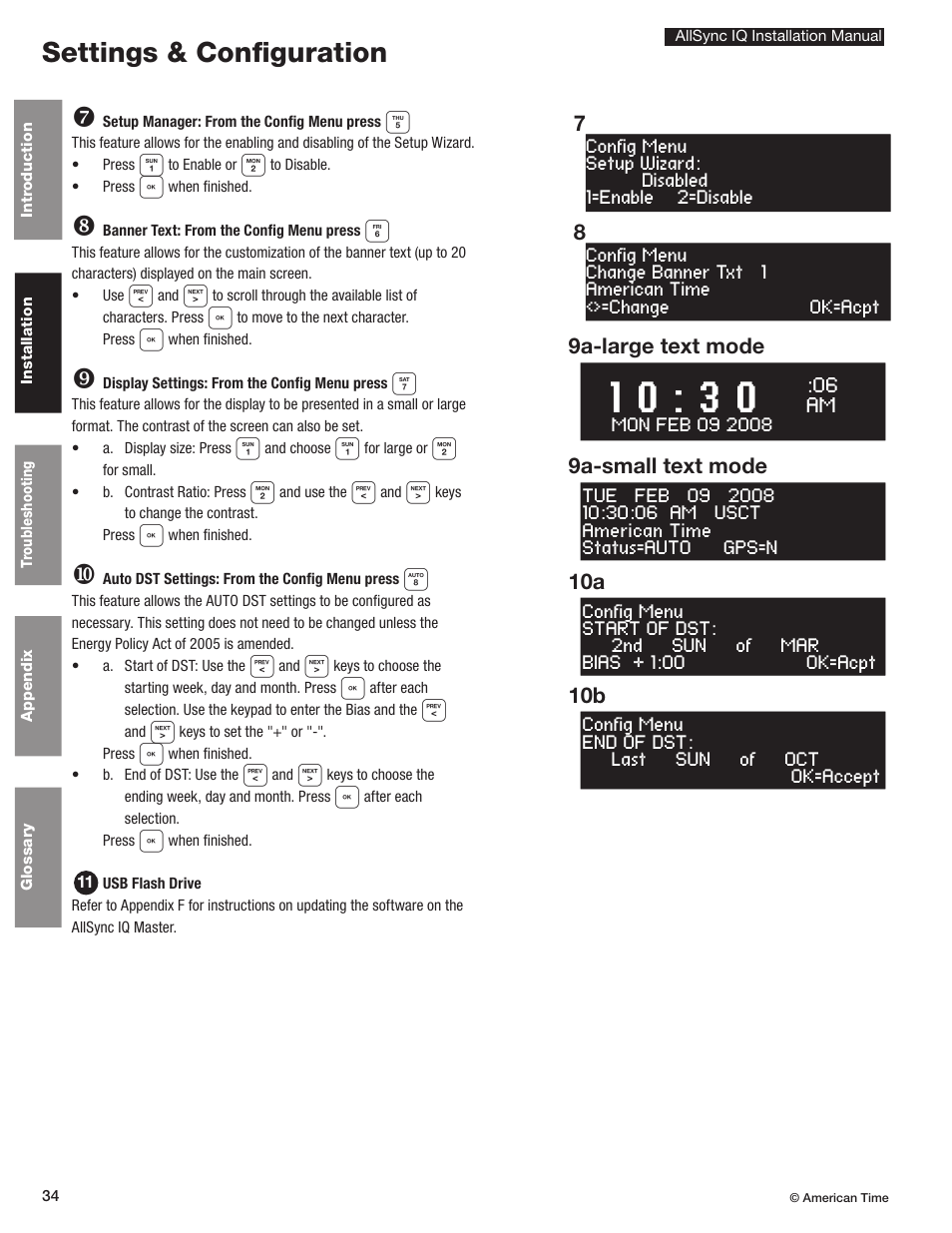 Settings & configuration | American Time AllSync IQ User Manual | Page 34 / 57