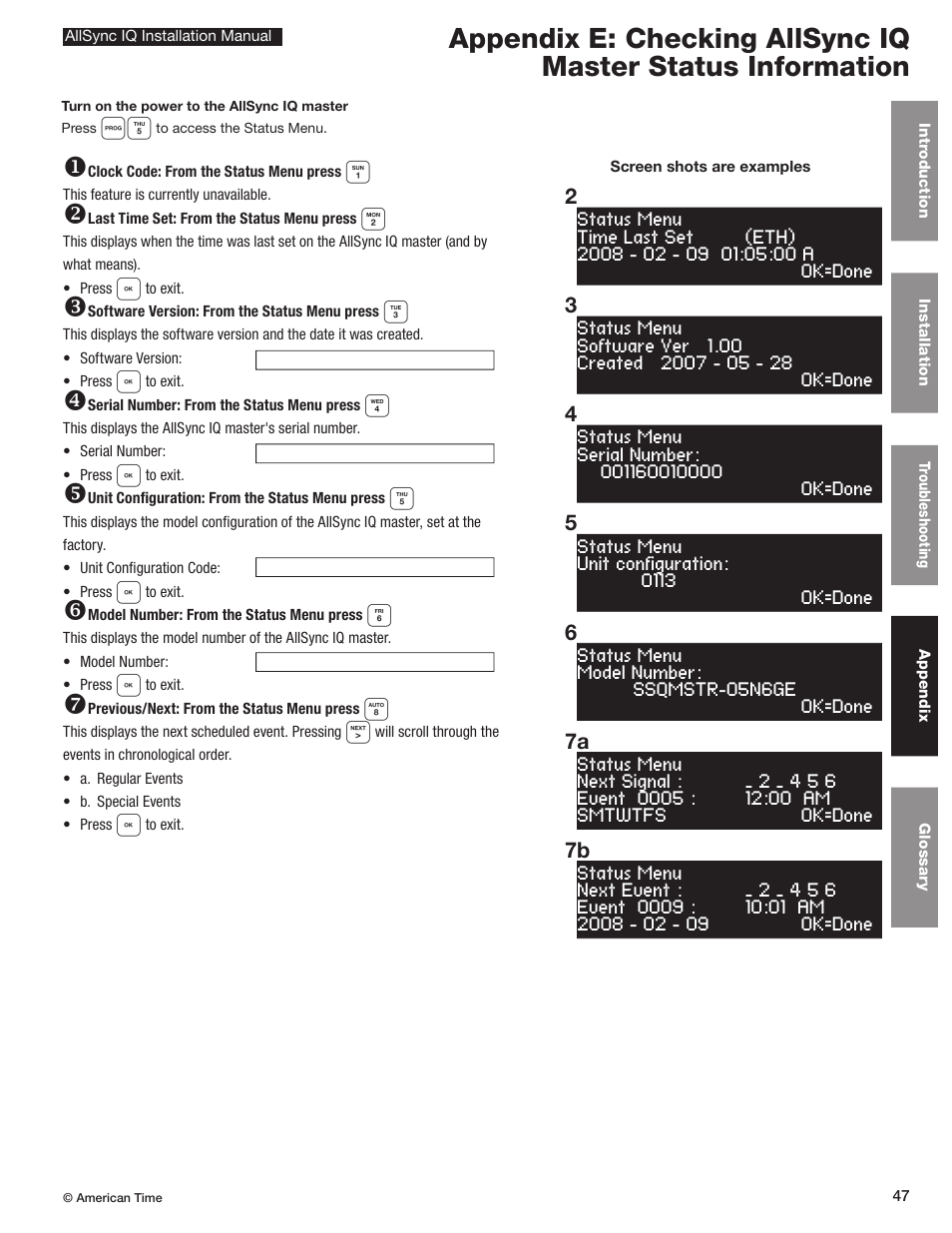 7a 7b | American Time AllSync IQ User Manual | Page 47 / 57