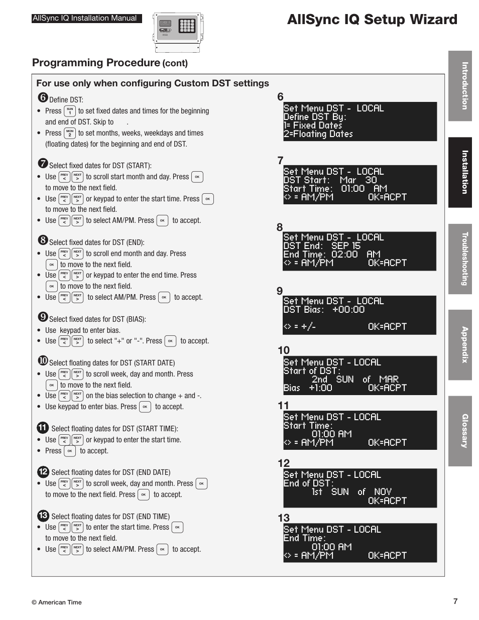 Allsync iq setup wizard, Programming procedure | American Time AllSync IQ User Manual | Page 7 / 57