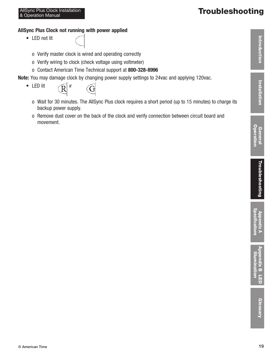 Troubleshooting | American Time AllSync Plus User Manual | Page 19 / 34