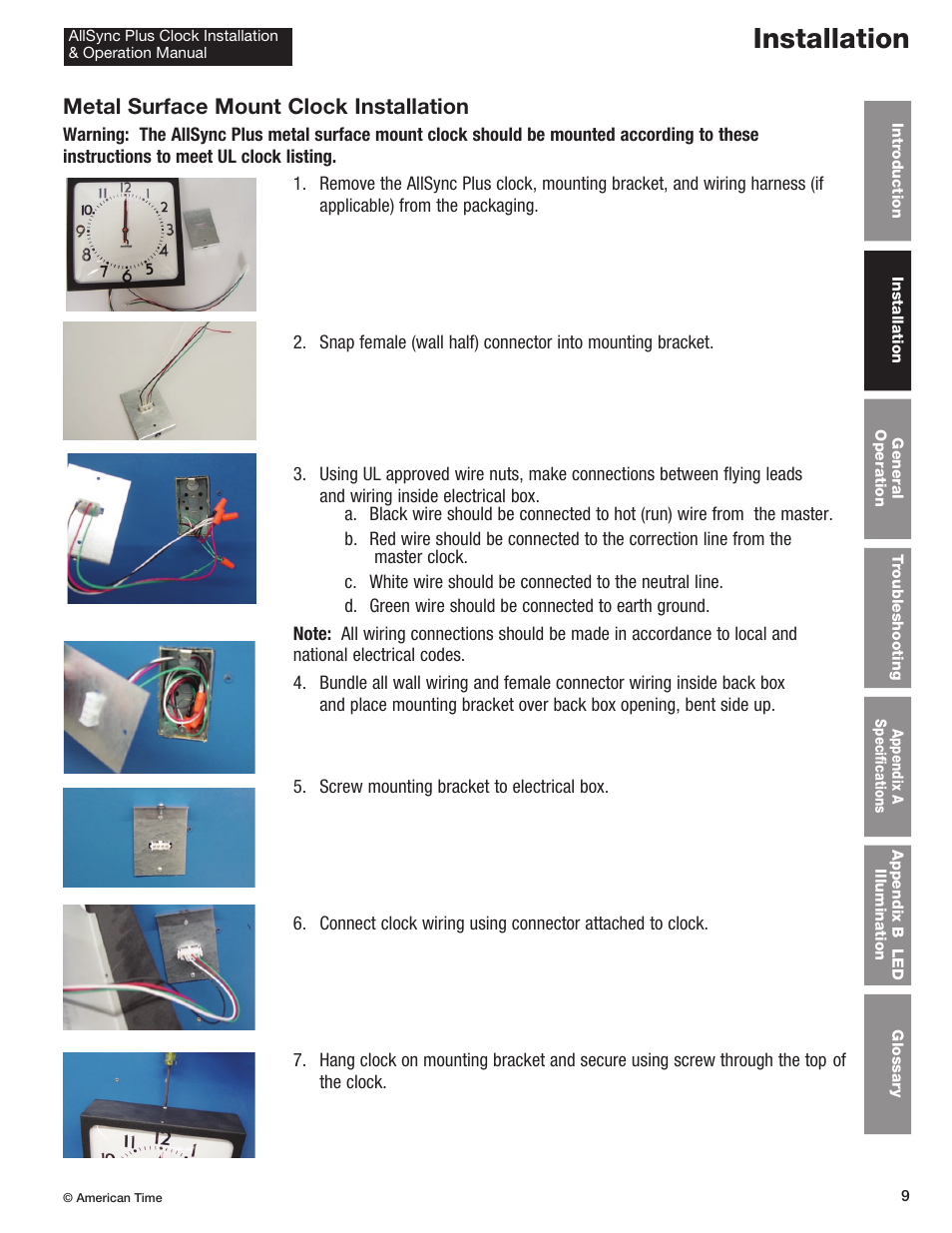 Installation | American Time AllSync Plus User Manual | Page 9 / 34