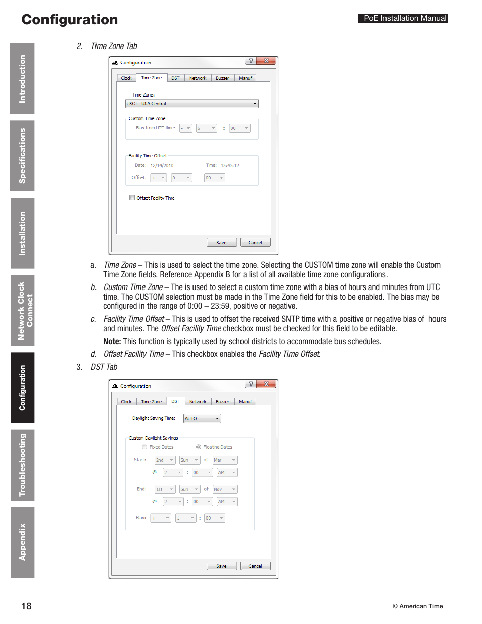 Configuration | American Time PoE User Manual | Page 18 / 34