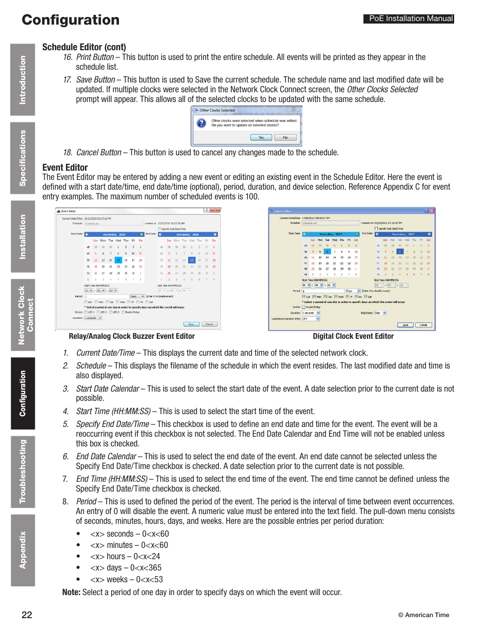 Configuration | American Time PoE User Manual | Page 22 / 34