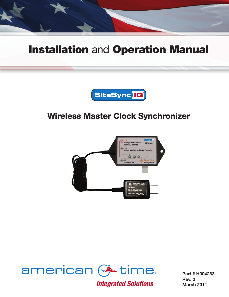 American Time H004228 Master Clock Synchronizer User Manual | 4 pages