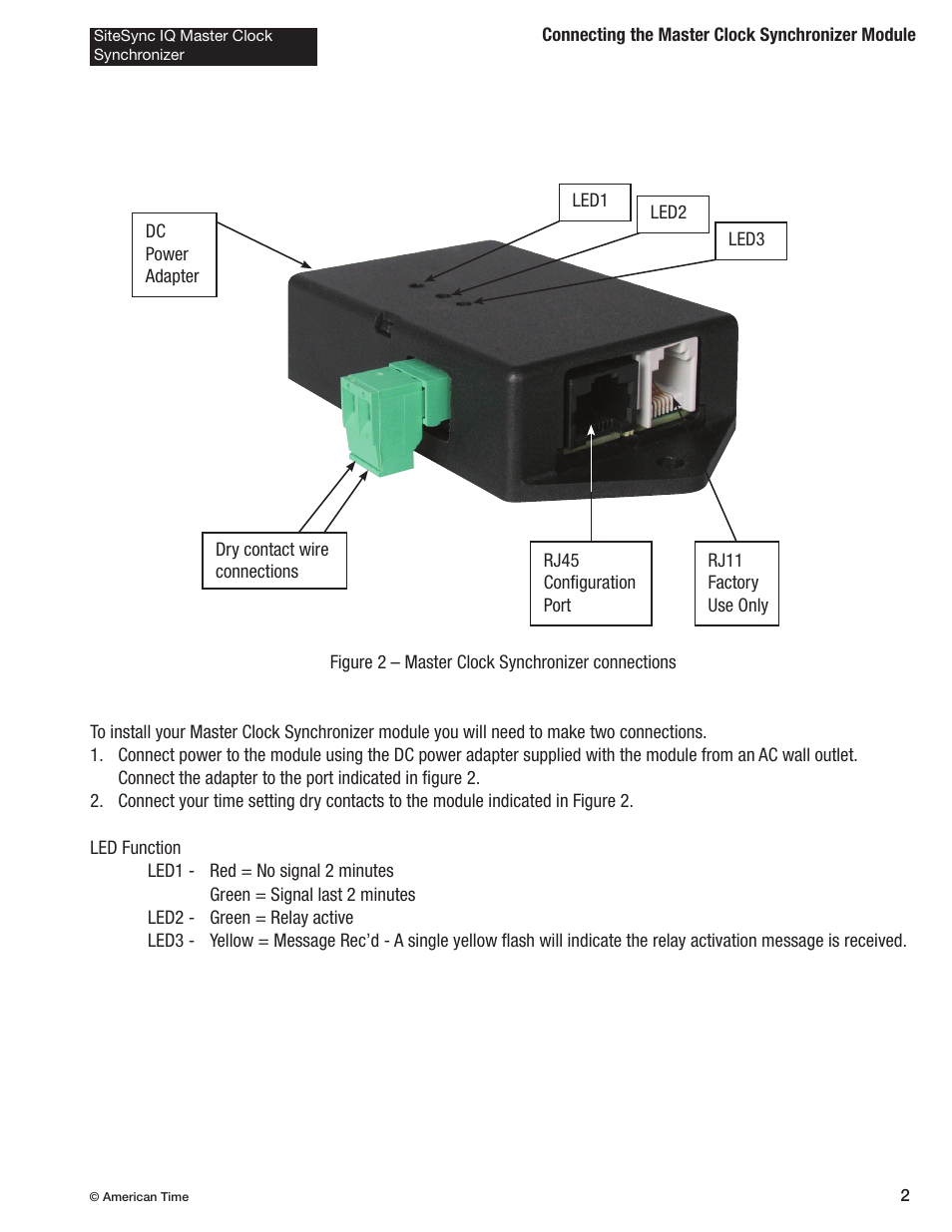 American Time H004228 Master Clock Synchronizer User Manual | Page 3 / 4