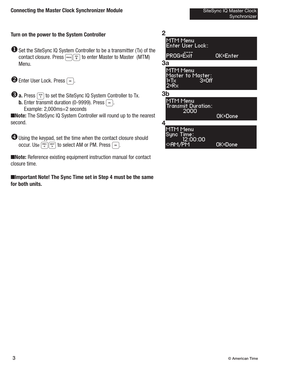 43a 3b 2 | American Time H004228 Master Clock Synchronizer User Manual | Page 4 / 4