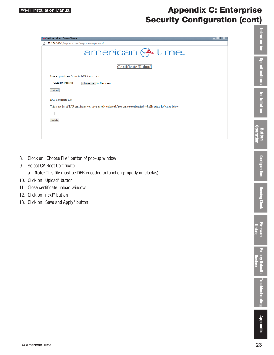 American Time Wi-Fi Clocks User Manual | Page 23 / 23