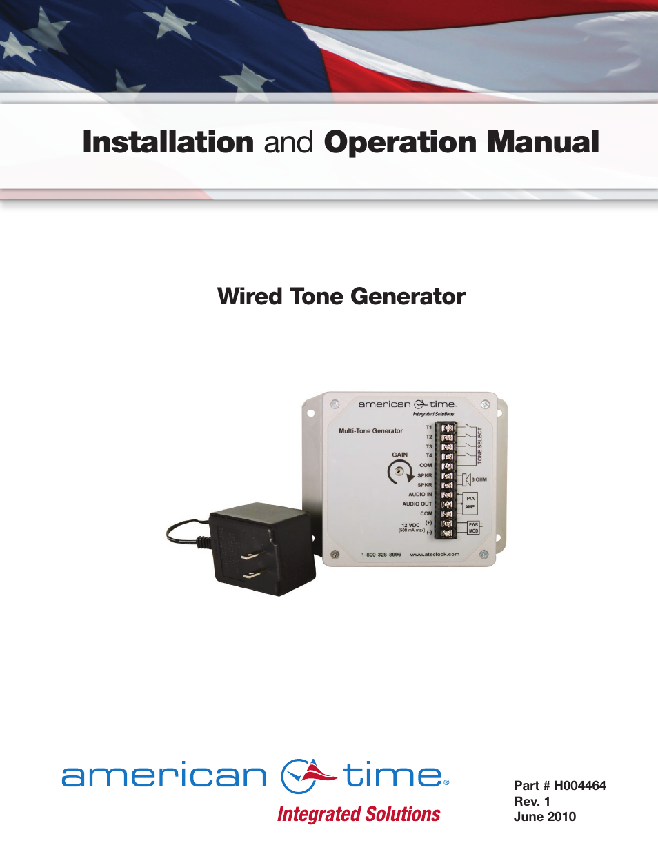 American Time Wired Tone Generator User Manual | 11 pages