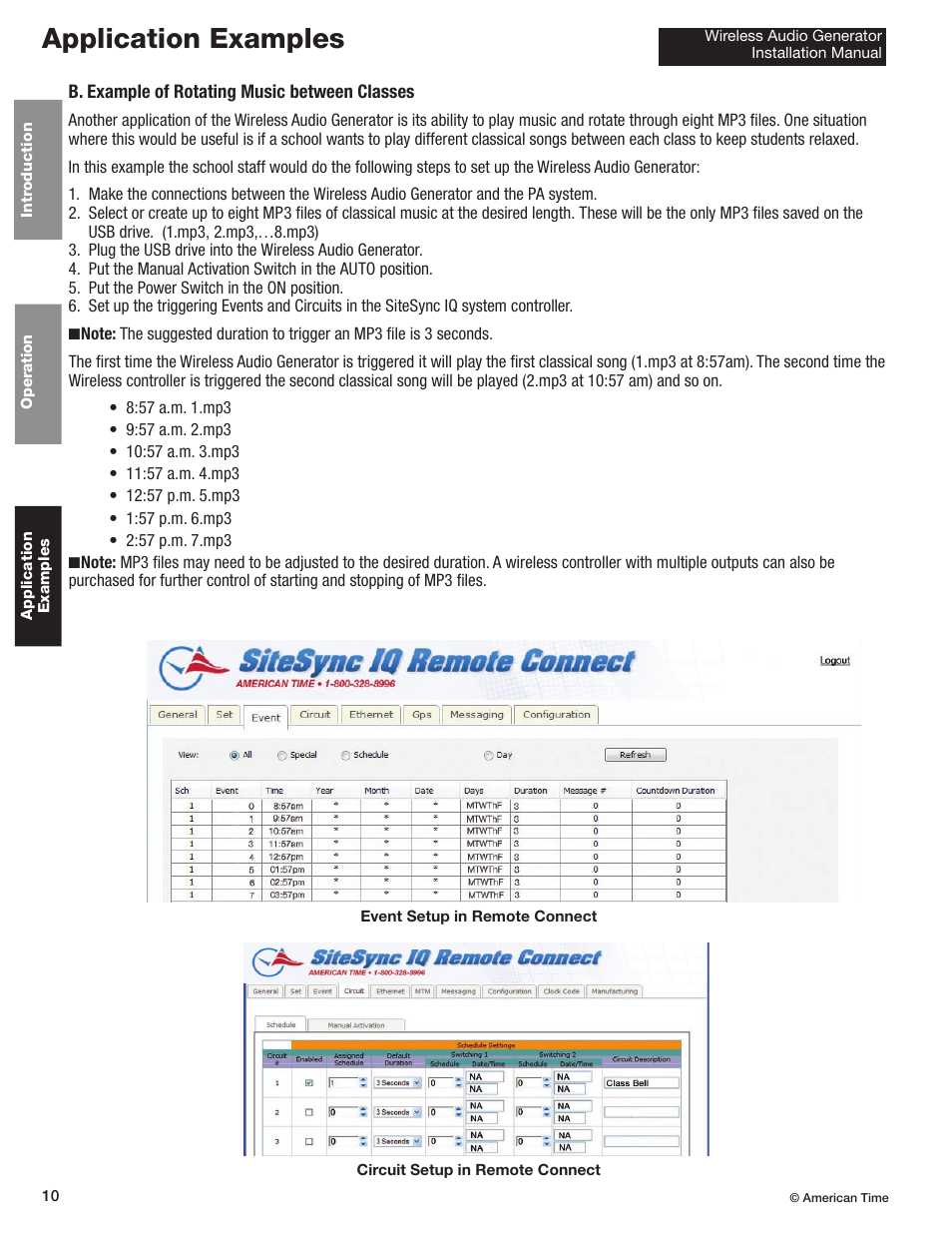 Application examples | American Time Wireless Audio Generator User Manual | Page 10 / 12