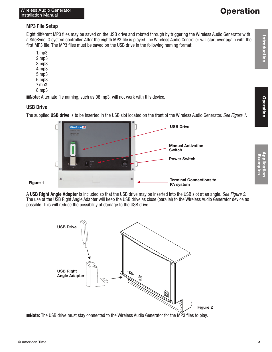 Operation | American Time Wireless Audio Generator User Manual | Page 5 / 12