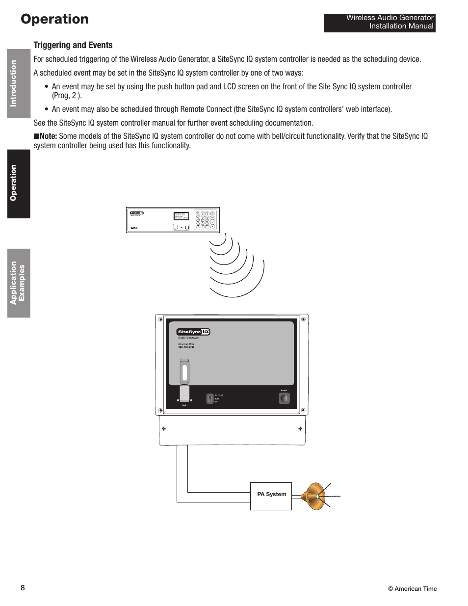 Operation | American Time Wireless Audio Generator User Manual | Page 8 / 12