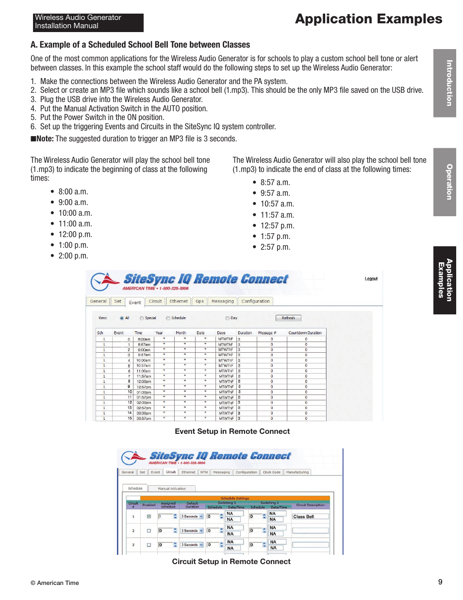 Application examples | American Time Wireless Audio Generator User Manual | Page 9 / 12