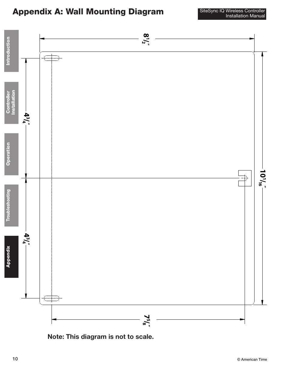 Appendix a: wall mounting diagram | American Time Wireless Controller User Manual | Page 10 / 13