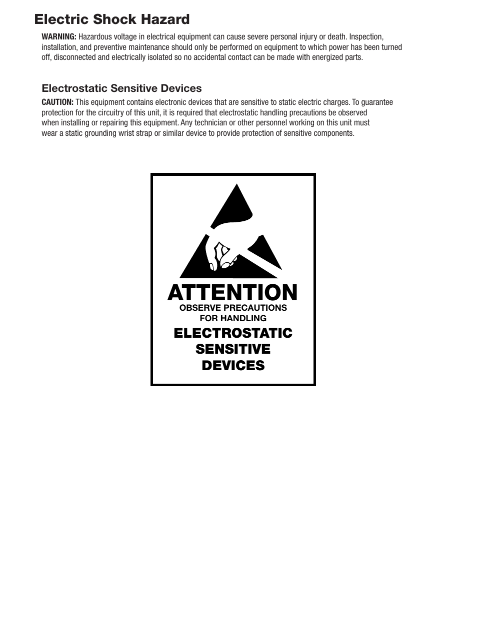 Attention, Electric shock hazard | American Time Wireless Digital 2.3 Elapsed Timer with Code Blue User Manual | Page 2 / 16