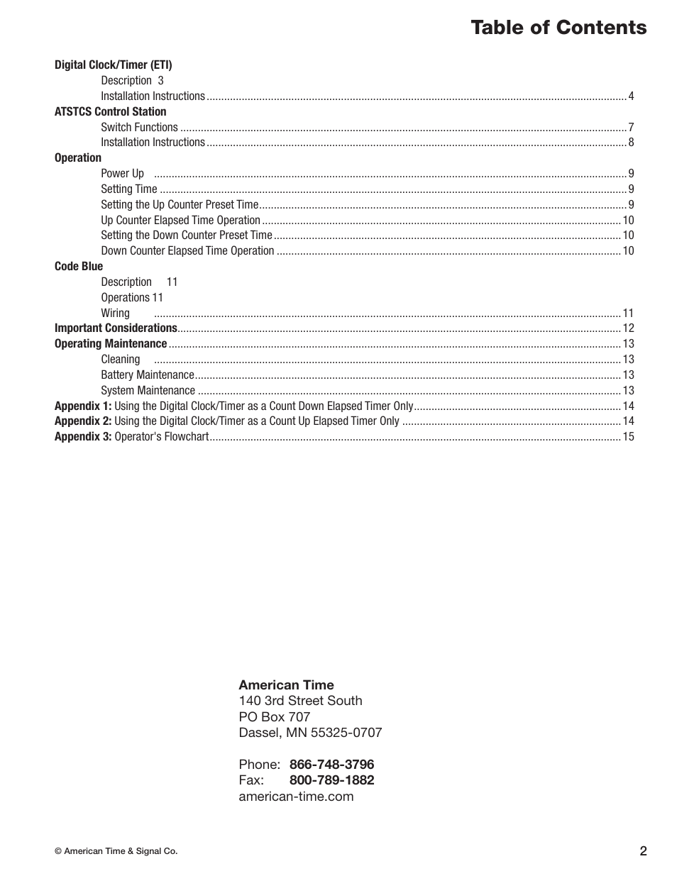 American Time Wireless Digital 2.3 Elapsed Timer with Code Blue User Manual | Page 3 / 16