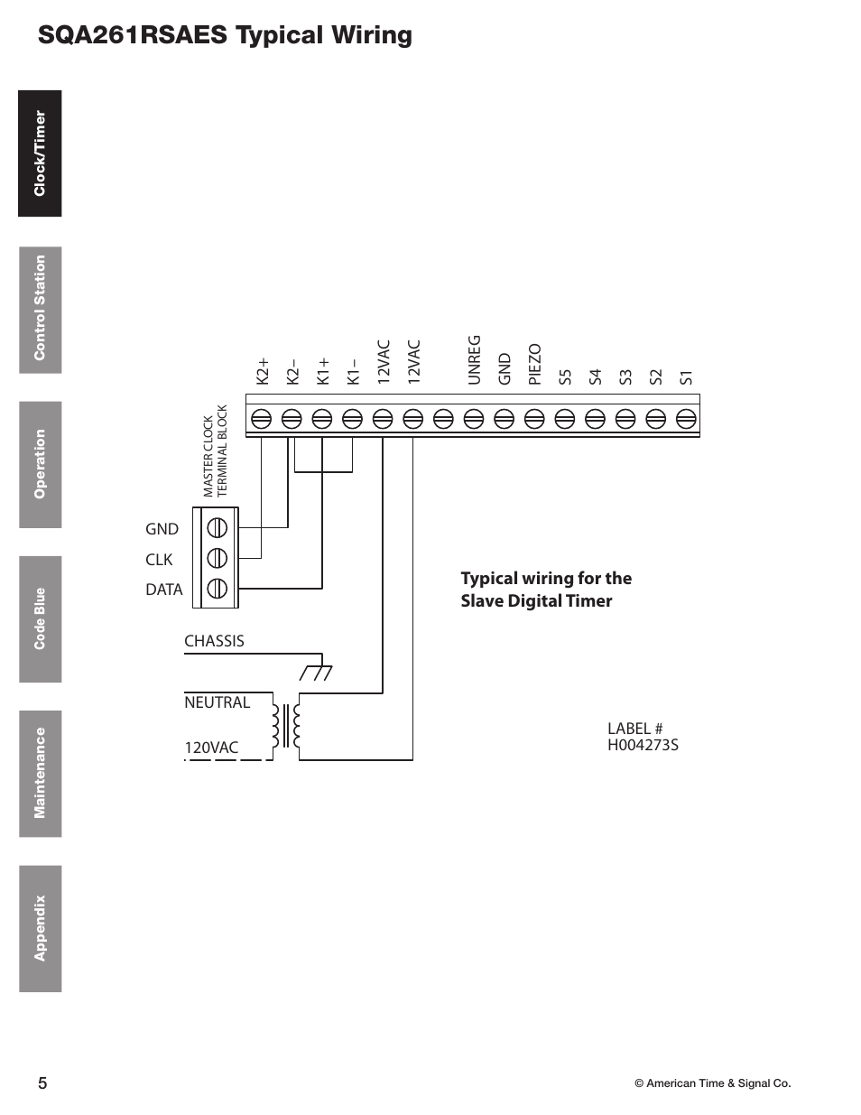 Sqa261rsaes typical wiring | American Time Wireless Digital 2.3 Elapsed Timer with Code Blue User Manual | Page 6 / 16