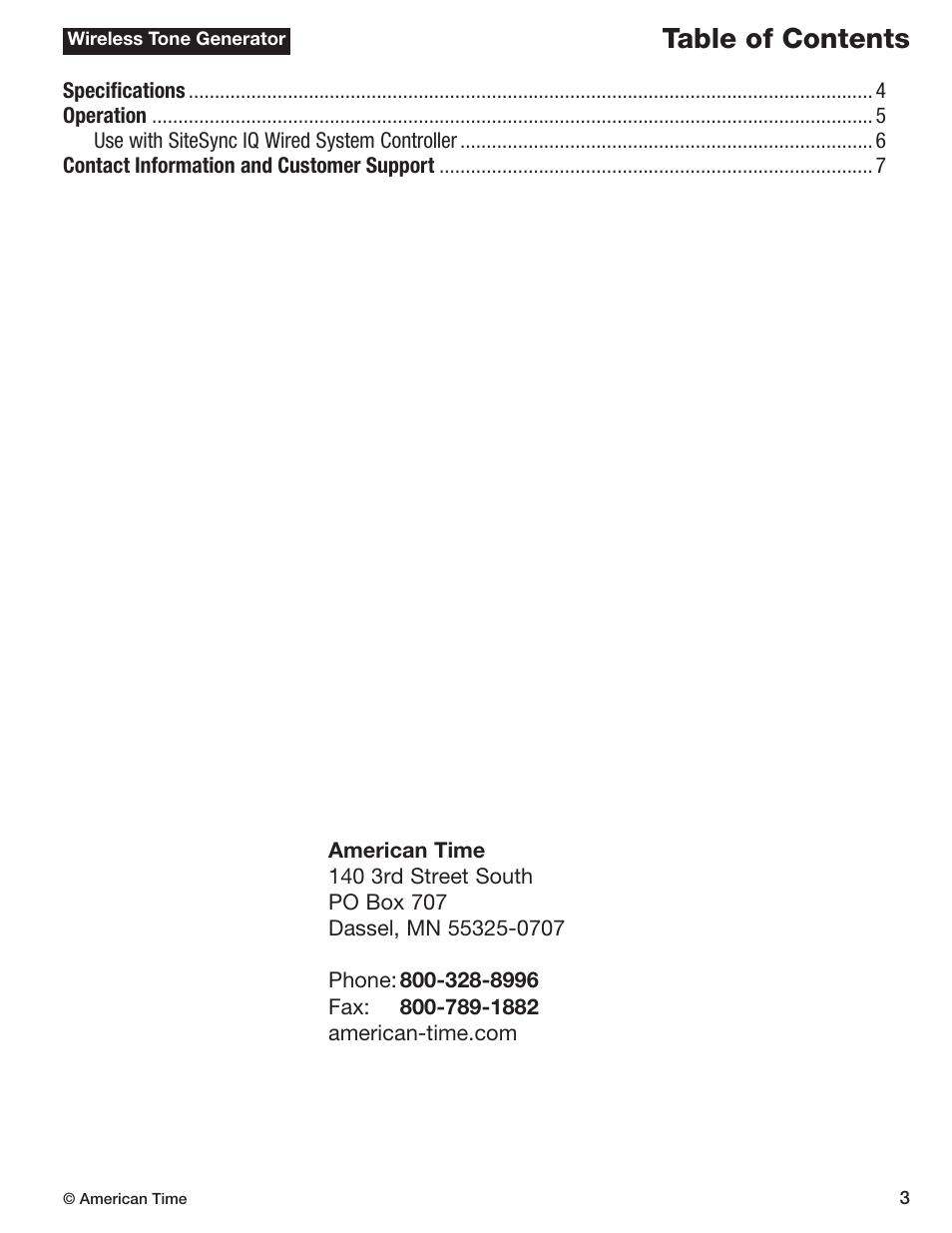 American Time Wireless Tone Generator User Manual | Page 3 / 7