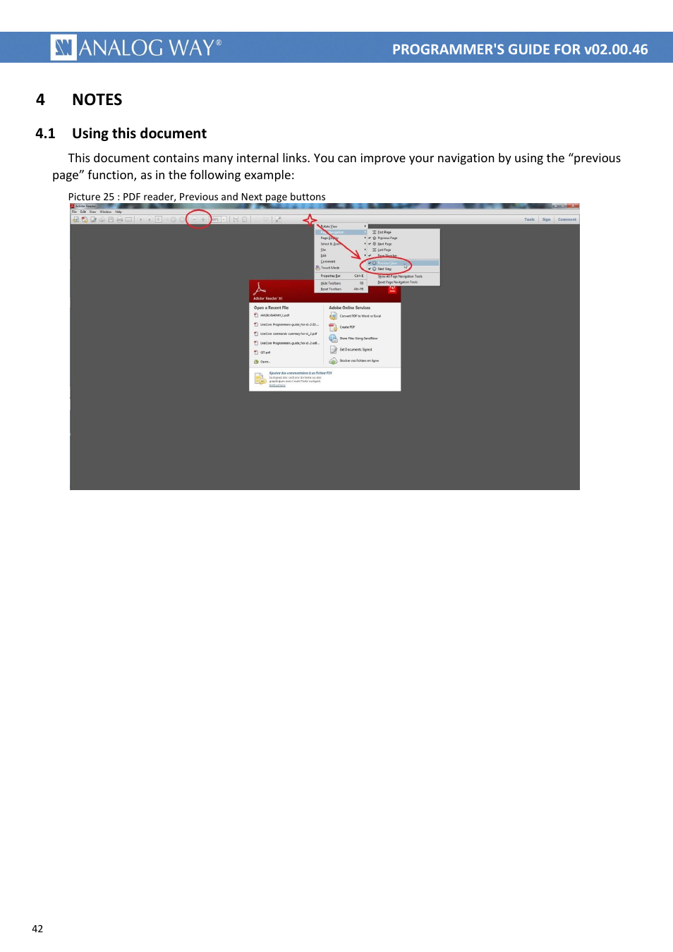 Notes, Using this document, 1 using this document | Analog Way LIVECORE PLATFORM TPP Current Programmer's Guide User Manual | Page 42 / 44