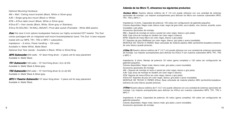 Anthony Gallo Nucleus Micro Ti User Manual | Page 8 / 12