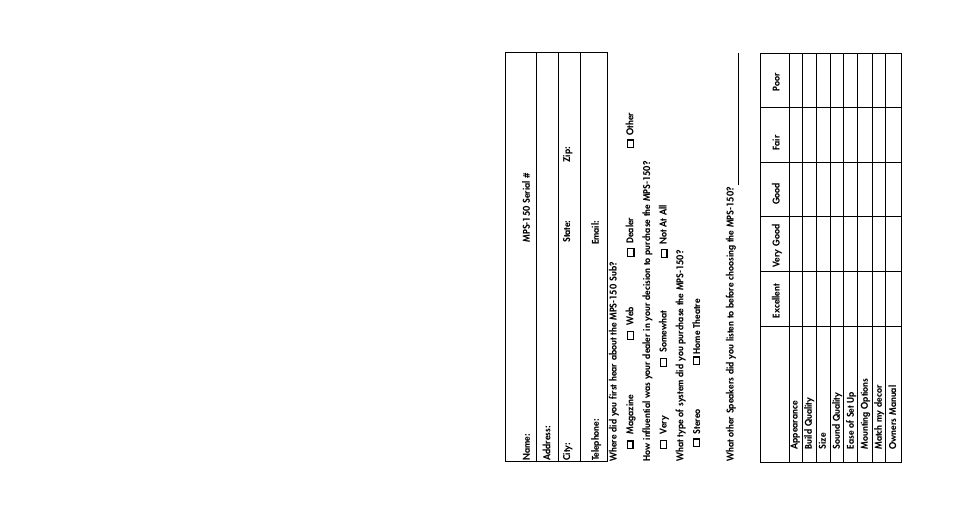 Anthony Gallo MPS-150 Subwoofer User Manual | Page 2 / 6