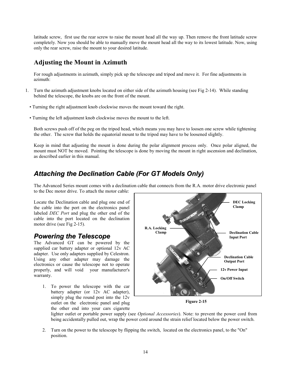 Celestron Advanced Series C6-R User Manual | Page 14 / 69