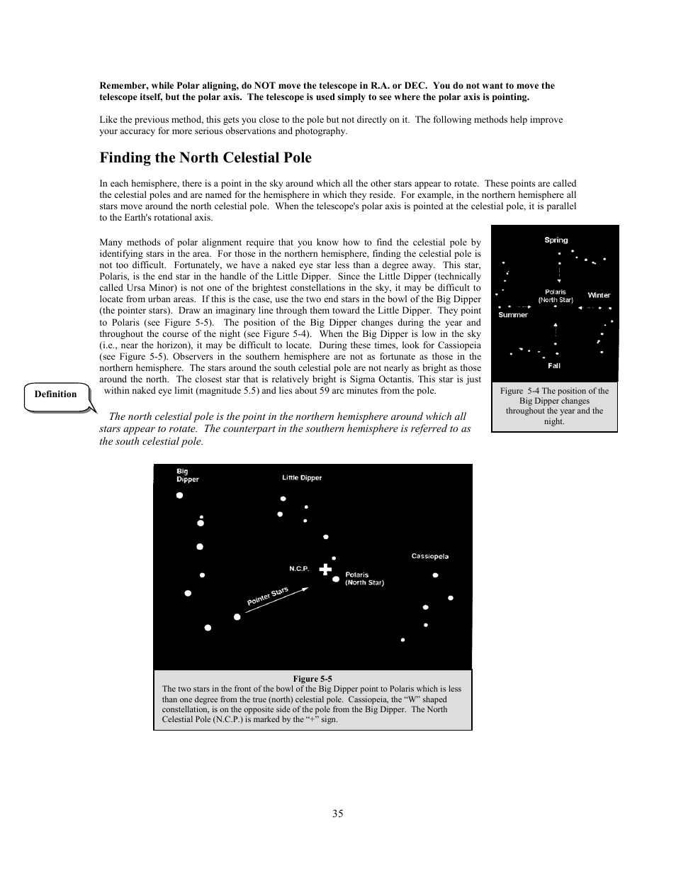 Finding the north celestial pole | Celestron Advanced Series C6-R User Manual | Page 35 / 69