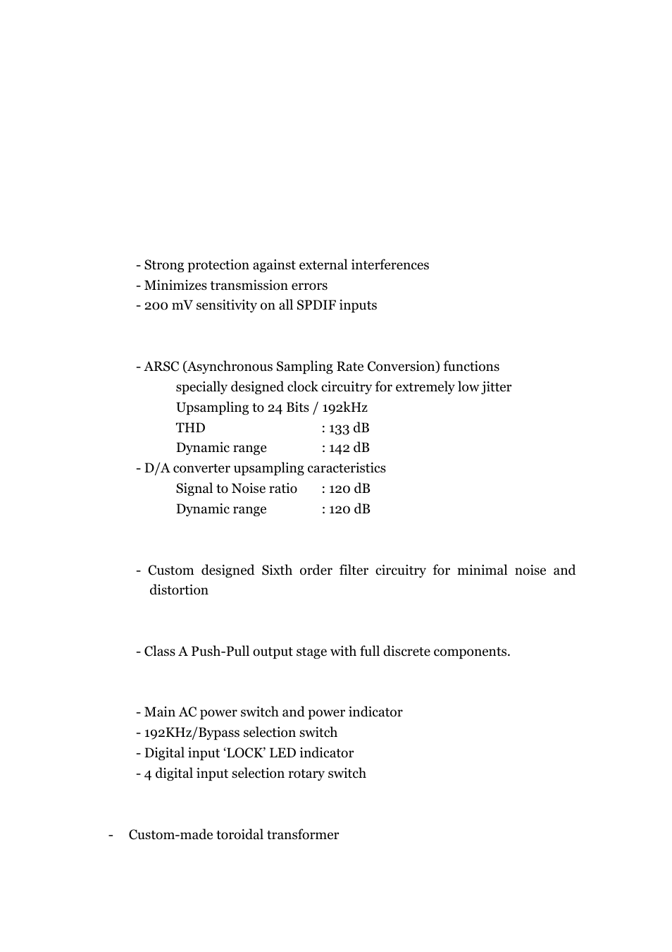 Features & specifications | April Music Stello DA100 User Manual | Page 11 / 14