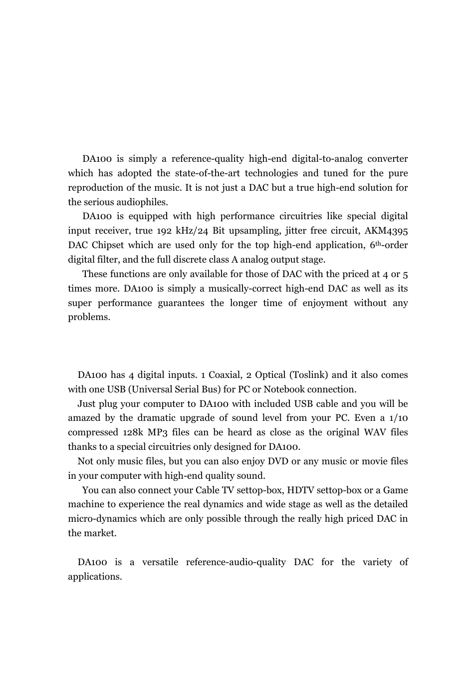 Overview | April Music Stello DA100 User Manual | Page 3 / 14