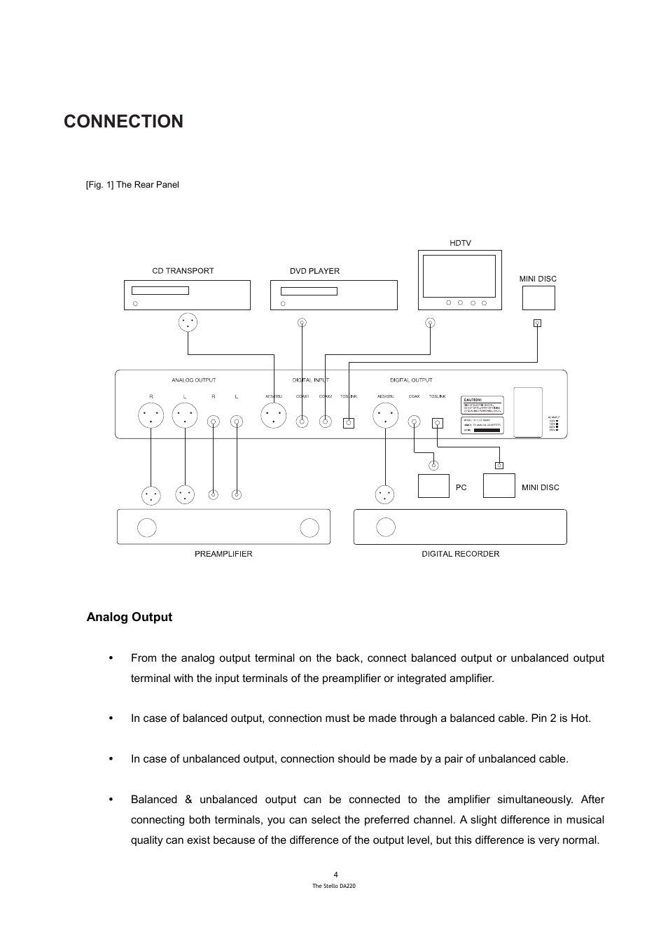 Connection | April Music Stello DA220 User Manual | Page 5 / 9