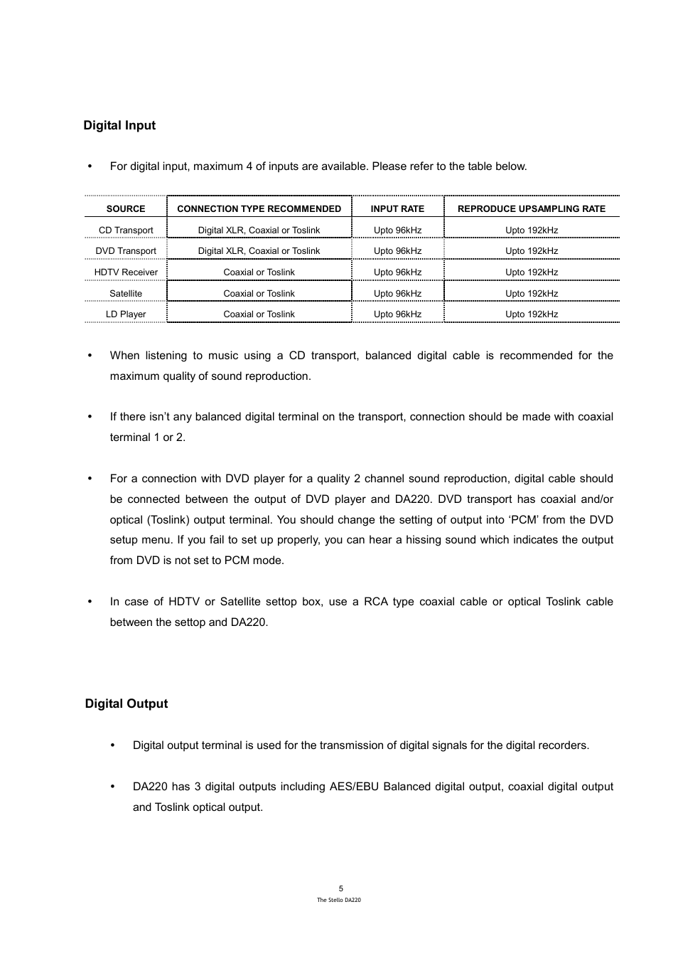 April Music Stello DA220 User Manual | Page 6 / 9