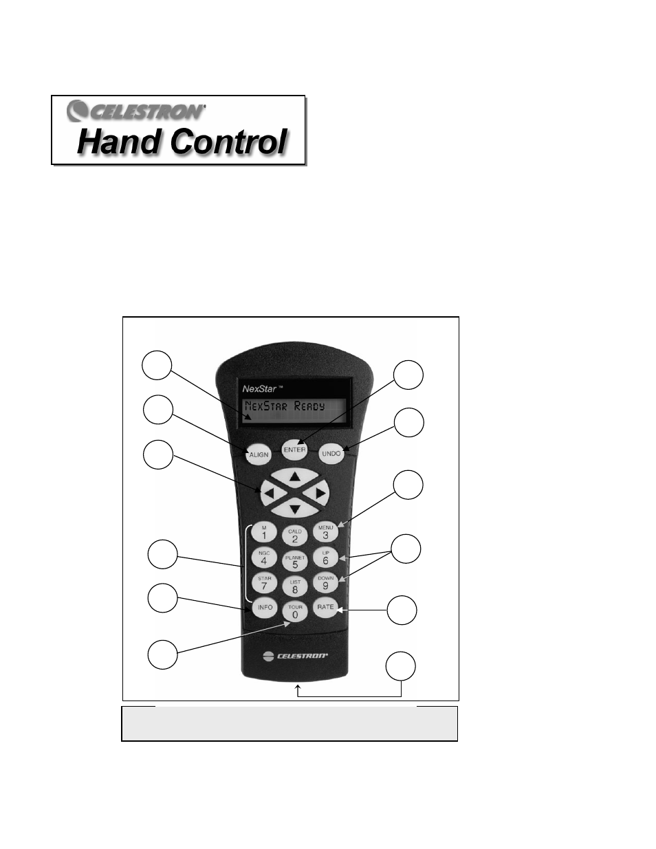 Hand control | Celestron NexStar 6 SE User Manual | Page 10 / 52