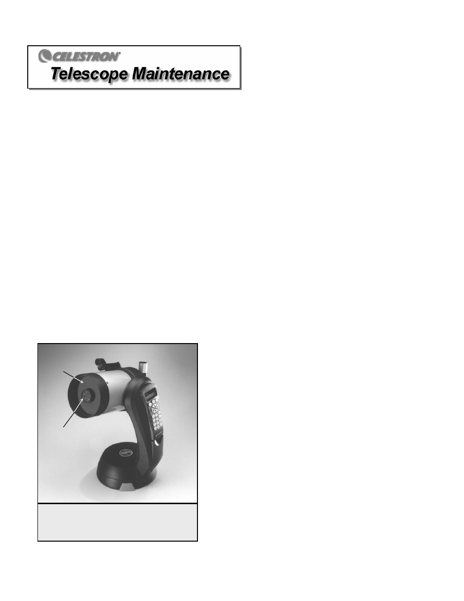 Care and cleaning of the optics, Collimation, Telescope maintenance | Celestron NexStar 6 SE User Manual | Page 35 / 52