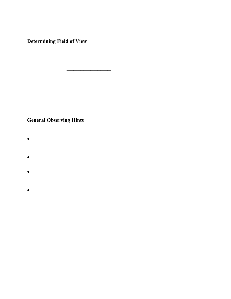 Determining field of view, General observing hints | Celestron C100ED-R User Manual | Page 31 / 67